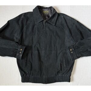 ROBERTO AMEE Designer -‎ Men's Vtg 90s Black Leather Jacket - Size X-Large - XL